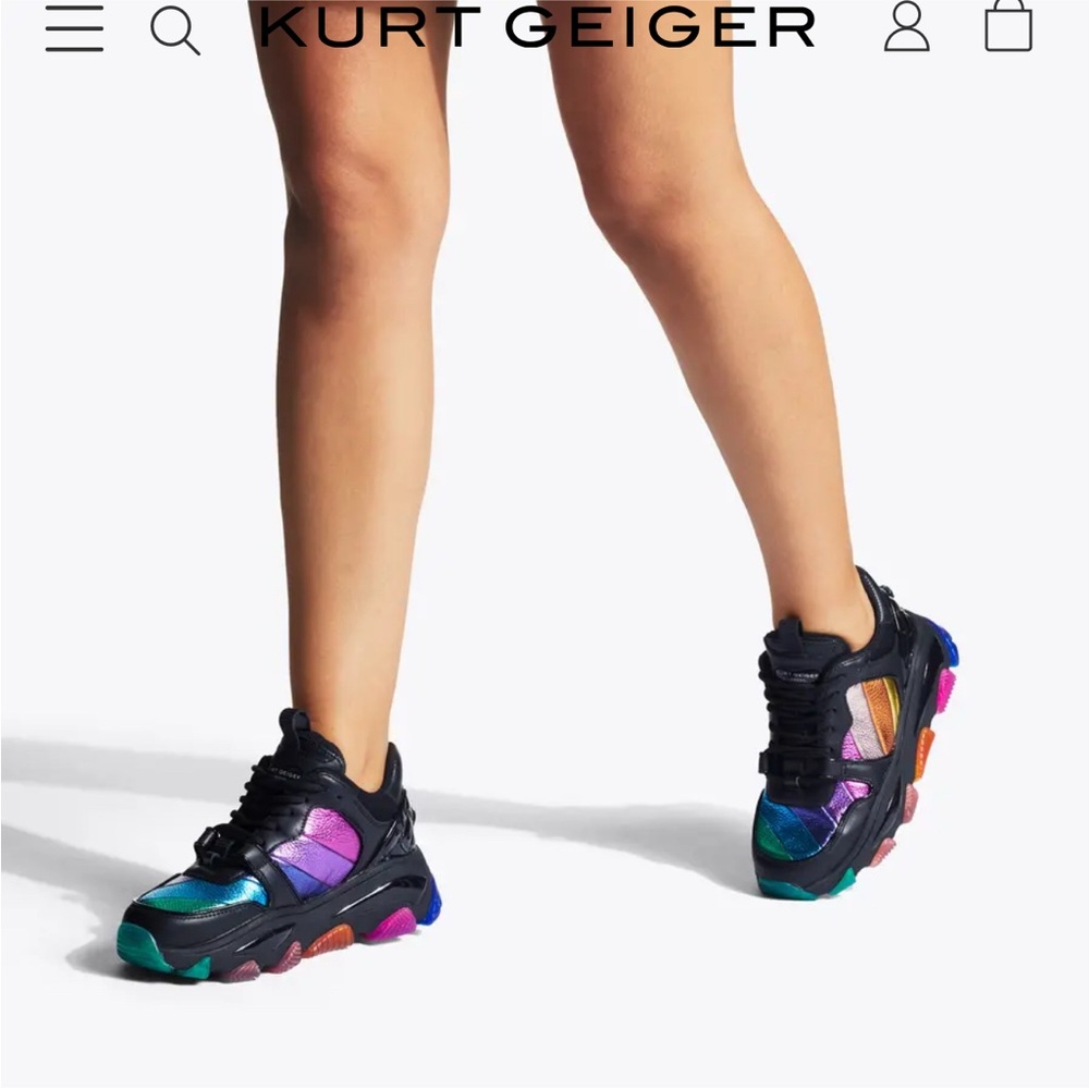 Kurt Geiger Lettie Eagle Black Sneakers
